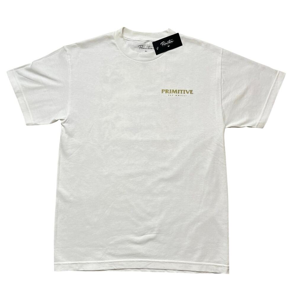 Primitive Skateboarding Chaos White Graphic T-Shirt Mens Medium Roman Statue